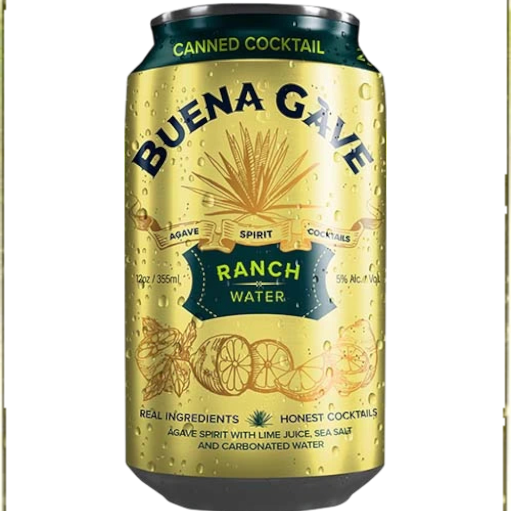Stowe Public House & Bottle Shop Buena Gave Ranch Water canned cocktail with agave spirit, lime, sea salt, and carbonated water.