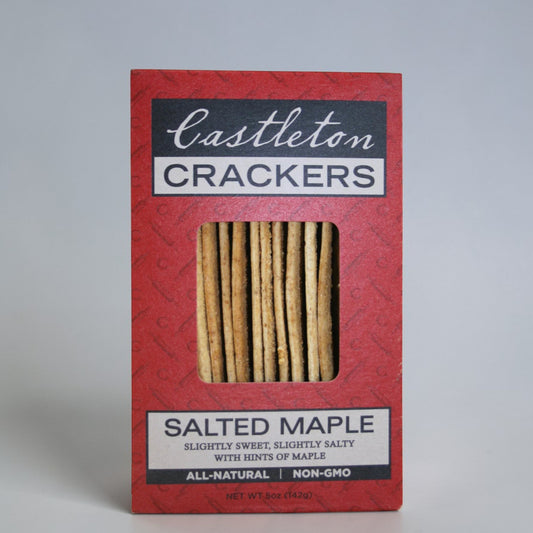 Stowe Public House & Bottle Shop Castleton Salted Maple crackers, rustic, thin, baked, slightly sweet and salty with maple hints.