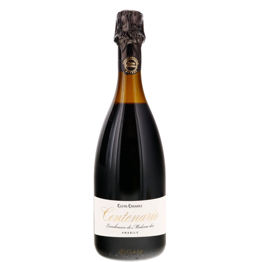 Stowe Public House & Bottle Shop: Cleto Chiarli Centenario Lambrusco wine bottle, semi-sweet, intense red color, notes of pepper, cinnamon, and cherry jam.