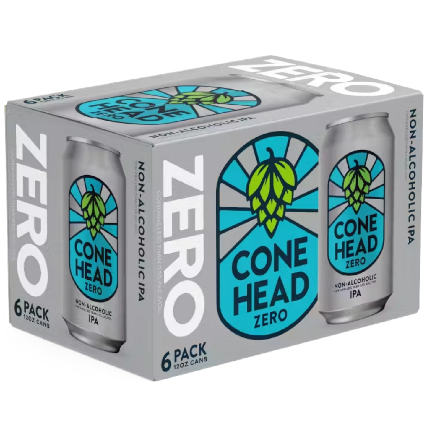 Stowe Public House & Bottle Shop Cone Head Zero 6-pack non-alcoholic IPA cans with citrus and tropical fruit hop aromas.