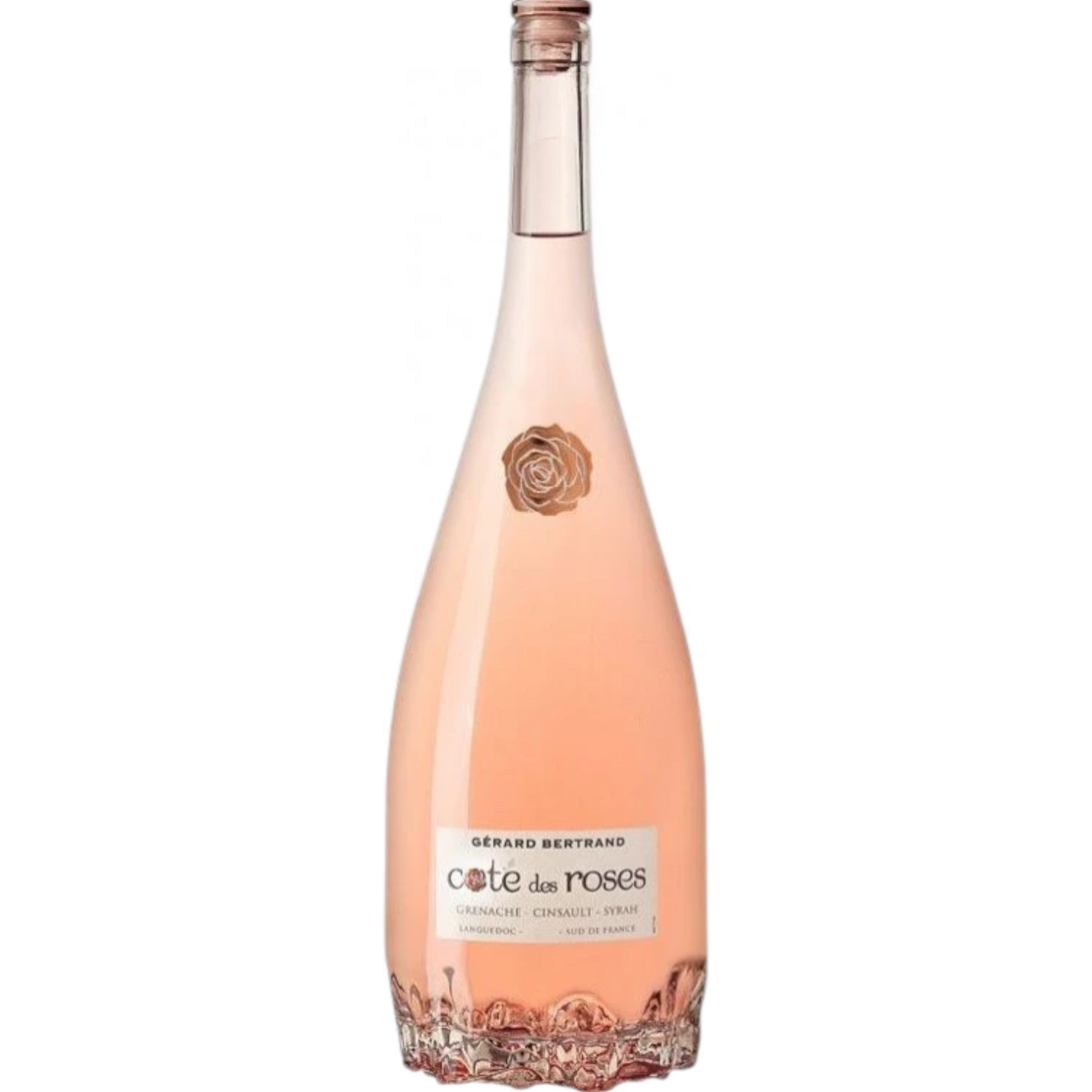 Stowe Public House & Bottle Shop: Gerard Bertrand Cote des Roses rosé wine bottle with rose emblem. Summer fruit and floral notes.