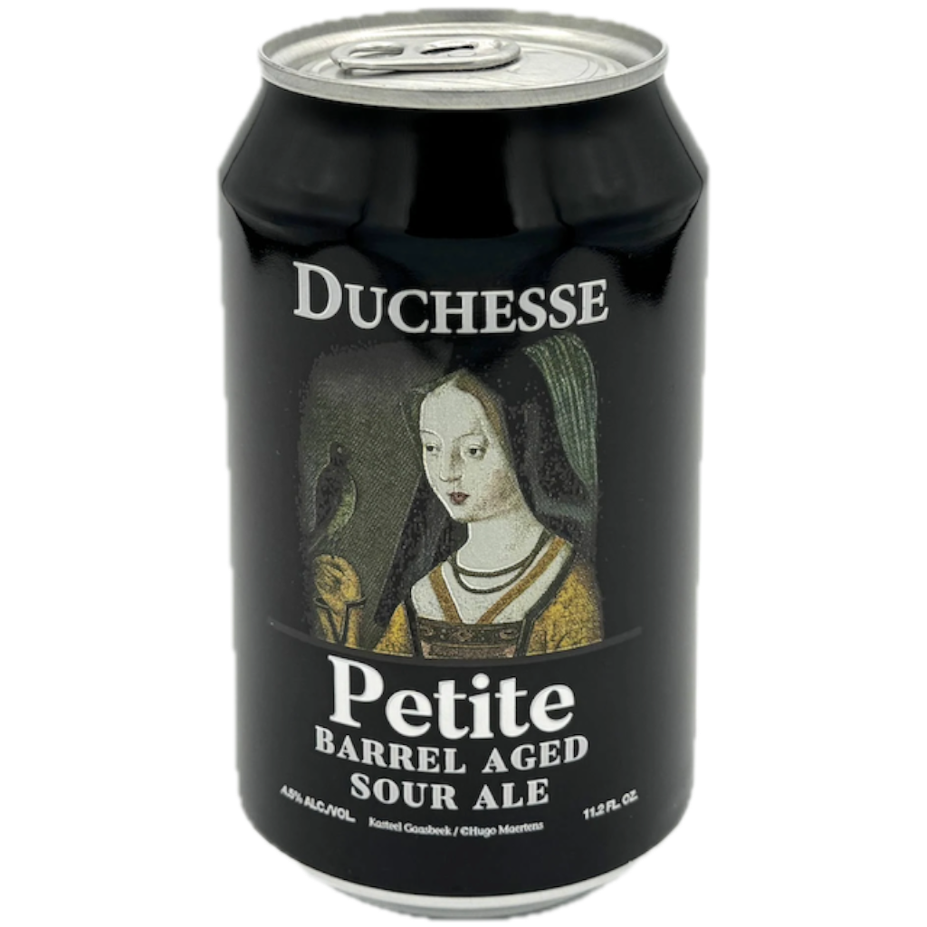 Stowe Public House & Bottle Shop: Duchesse Petite barrel aged sour ale can with a painting of a woman and a bird.