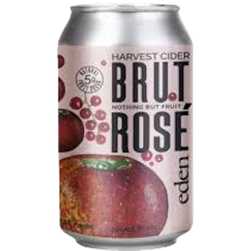 Stowe Public House & Bottle Shop Eden Ciders Brut Rose can, featuring red currants and apples. Semi-dry with bright fruit and light tannin.