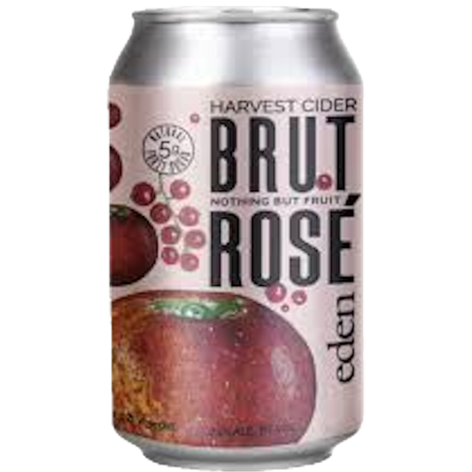 Stowe Public House & Bottle Shop Eden Ciders Brut Rose can, featuring red currants and apples. Semi-dry with bright fruit and light tannin.