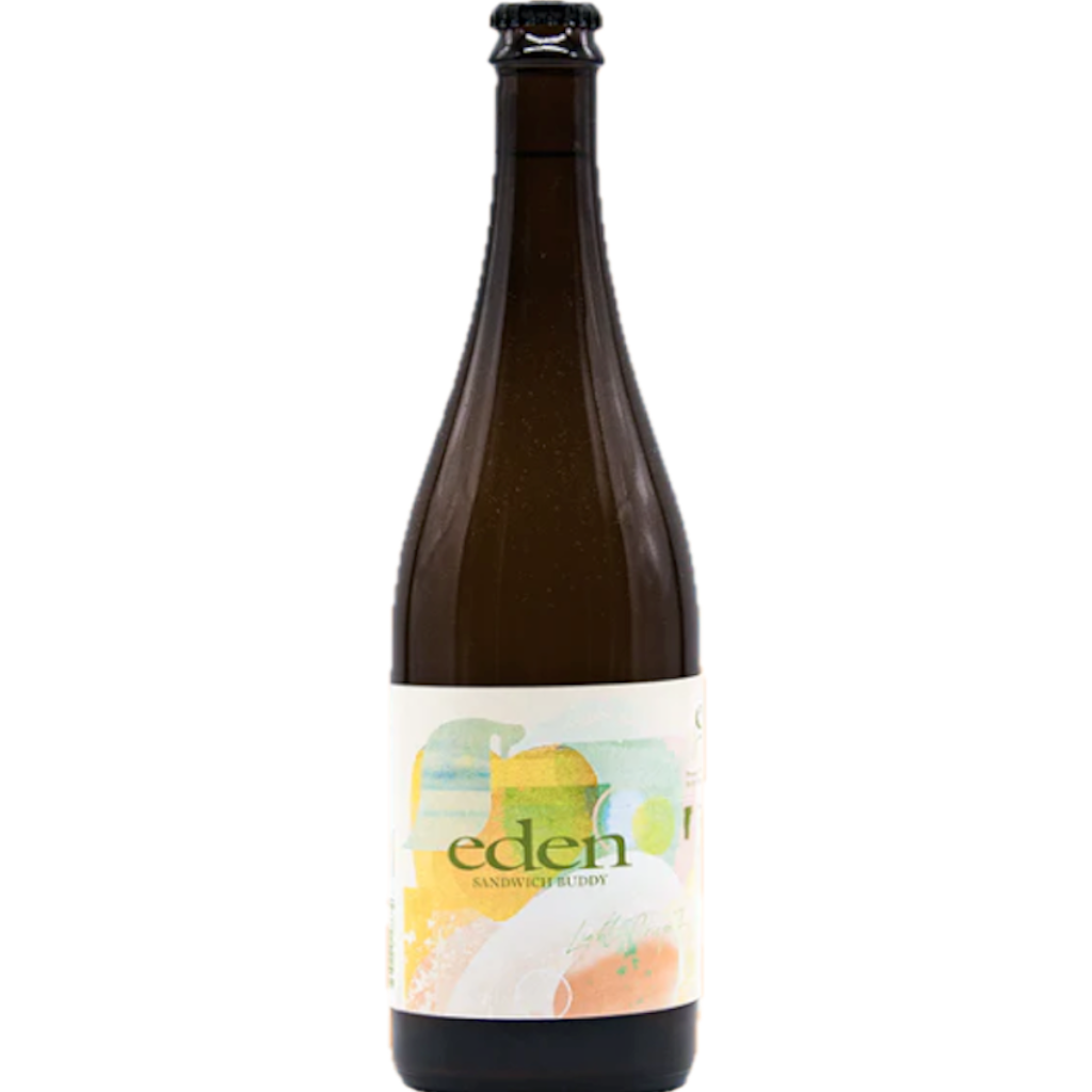 Stowe Public House & Bottle Shop Eden Ciders Sandwich Buddy dry sparkling cider bottle. Citrusy and herbal notes.