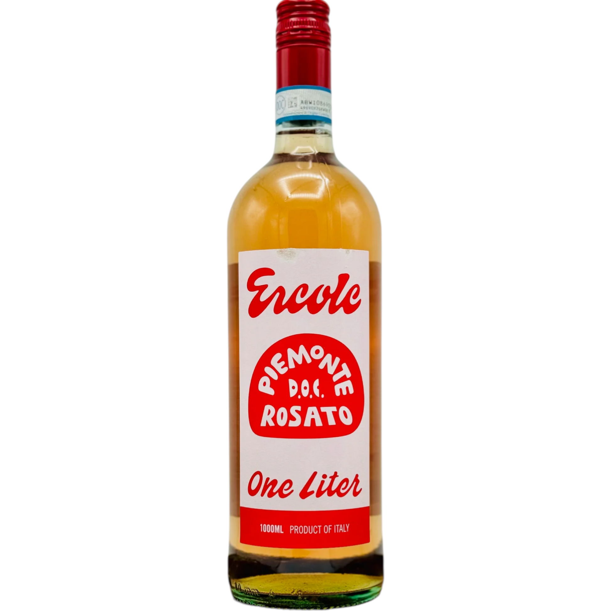 Stowe Public House & Bottle Shop Ercole Piemonte Rosato 1L bottle. Light amber wine with a red cap and white label.