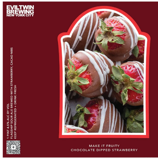 Evil Twin Brewing Make it Fruity Chocolate Dipped Strawberry sour ale with strawberry and cacao nibs.
