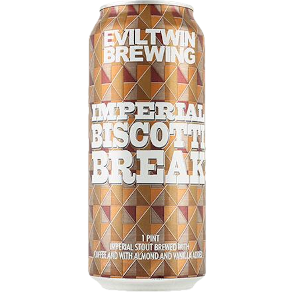 Stowe Public House & Bottle Shop Evil Twin Brewing Imperial Biscotti Break imperial stout can with coffee, almond, and vanilla.