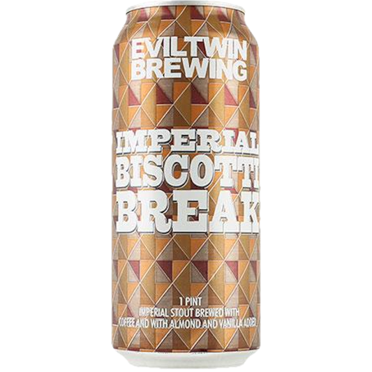 Stowe Public House & Bottle Shop Evil Twin Brewing Imperial Biscotti Break imperial stout can with coffee, almond, and vanilla.