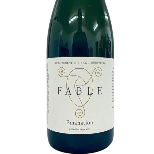 Stowe Public House & Bottle Shop Fable Farm Emanation sparkling apple wine, wild-fermented, raw, unfiltered.