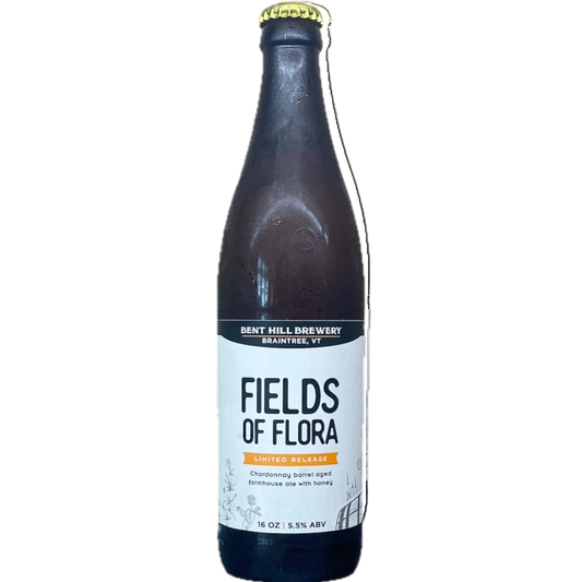 Stowe Public House & Bottle Shop: Bent Hill Brewery Fields of Flora Chardonnay barrel aged farmhouse ale with honey, 16 oz, 5.5% ABV.