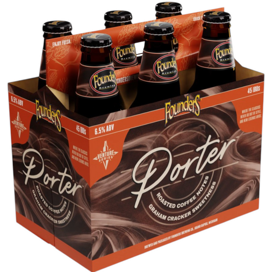Stowe Public House & Bottle Shop: Founders Brewing Co. Porter 6-pack. Dark beer with roasted coffee and graham cracker notes.