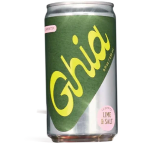 Stowe Public House & Bottle Shop Ghia Salt & Lime non-alcoholic spritz can. Citrus-forward aperitif with bitter orange, lime, and sea salt.
