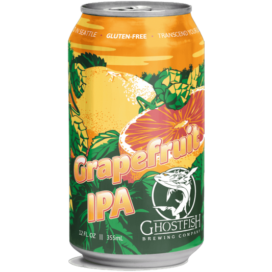 Stowe Public House & Bottle Shop Ghostfish Brewing Co. Grapefruit IPA can, gluten-free, featuring grapefruit and hops.