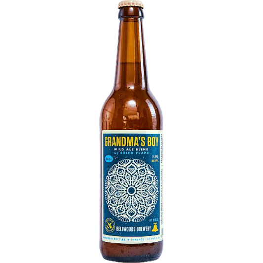 Stowe Public House: Bellwoods Brewery Grandma's Boy wild ale blend with shiro plums, 7.7% ABV, bottle conditioned.
