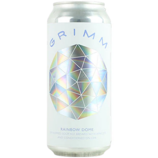 Stowe Public House & Bottle Shop Grimm Rainbow Dome American wild/sour ale can with apricot, El Dorado & mosaic hops, conditioned on oak.