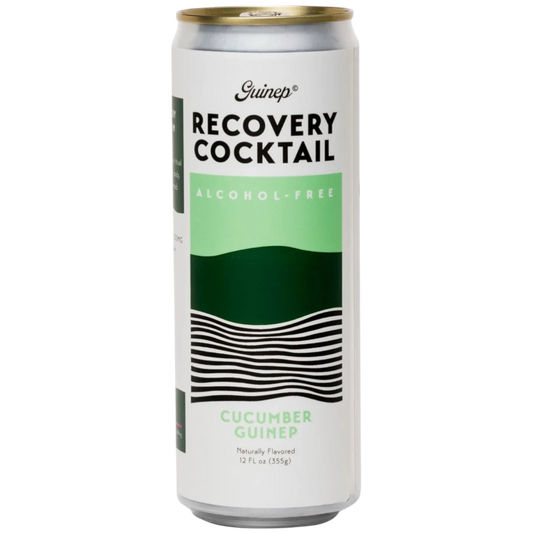 Stowe Public House & Bottle Shop Guinep Recovery Cocktail, alcohol-free, cucumber guinep flavor. Refreshing functional beverage.