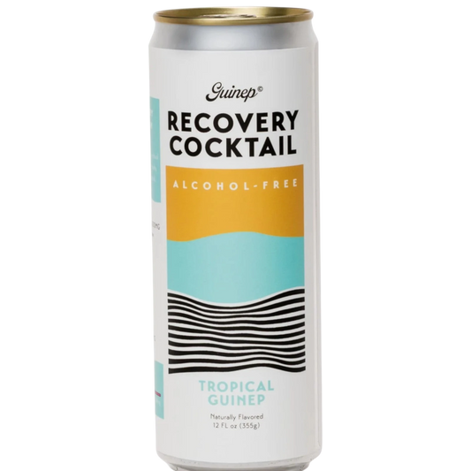 Stowe Public House & Bottle Shop Guinep Recovery Cocktail, alcohol-free tropical guinep flavor, 12 fl oz can.