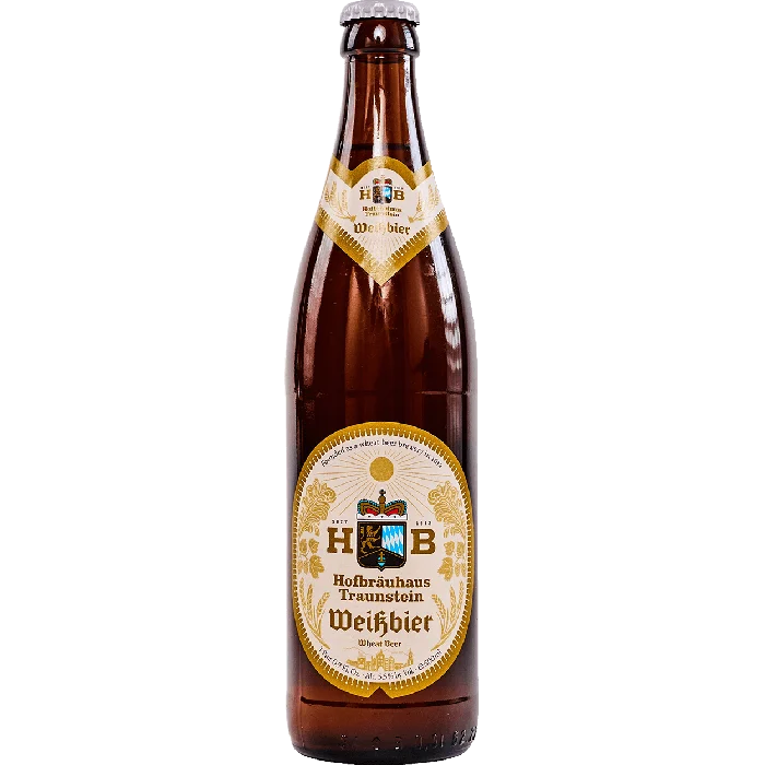 Stowe Public House & Bottle Shop Hofbrauhaus Traunstein Weissbier wheat beer in a brown glass bottle.