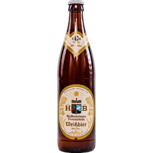 Stowe Public House & Bottle Shop Hofbrauhaus Traunstein Weissbier wheat beer in a brown glass bottle.