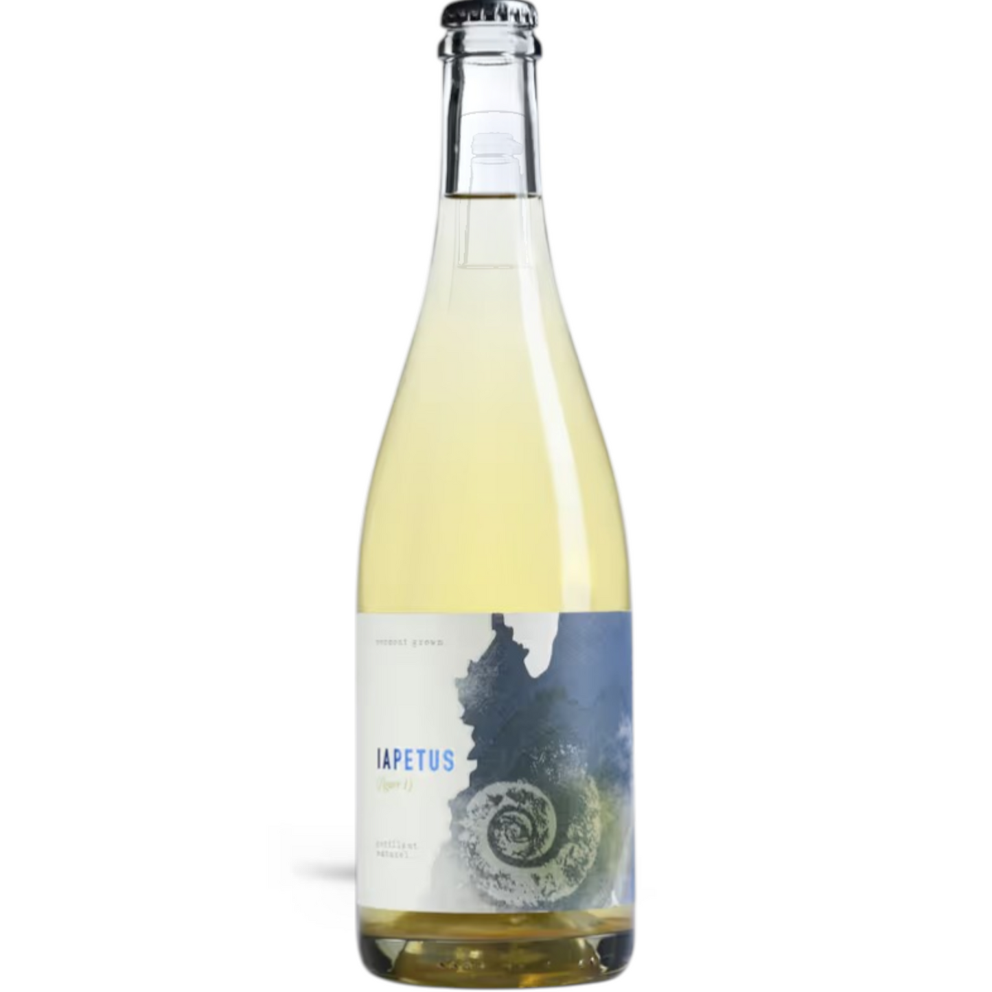 Stowe Public House & Bottle Shop Shelburne Vineyard Iapetus Figure 1 white wine bottle with abstract blue label.