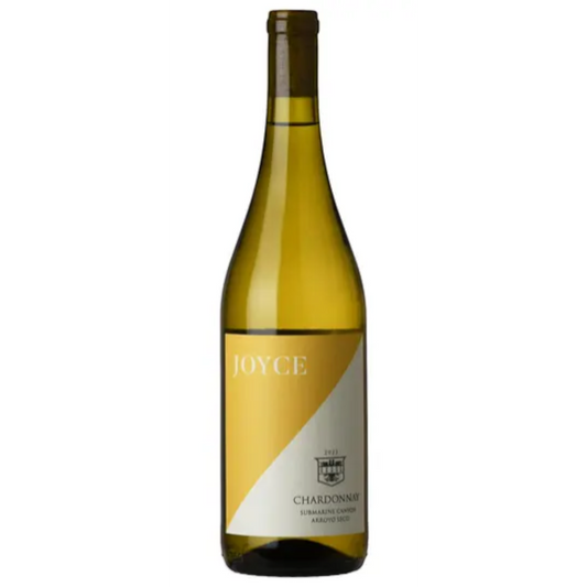 Stowe Public House & Bottle Shop Joyce 'Submarine Canyon' Chardonnay white wine bottle with yellow and white label.