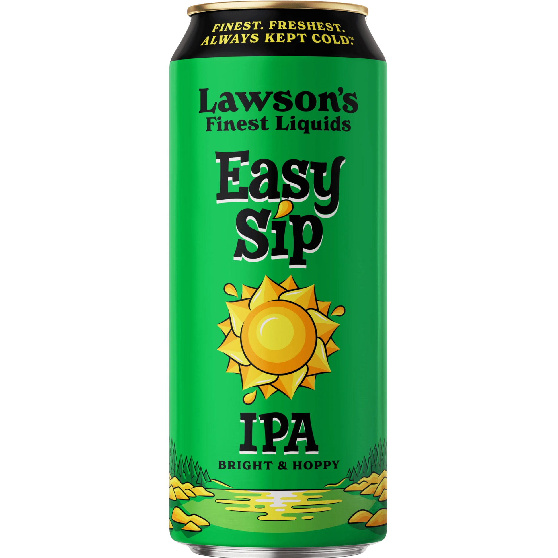 Stowe Public House & Bottle Shop Lawson's Finest Liquids Easy Sip IPA can with a sun graphic and landscape scene.