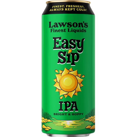 Stowe Public House & Bottle Shop Lawson's Finest Liquids Easy Sip IPA can with a sun graphic and landscape scene.