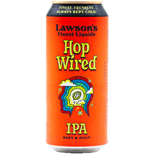 Stowe Public House & Bottle Shop Lawson's Finest Liquids Hop Wired IPA can, featuring a hazy, juicy citrus and tropical fruit profile.