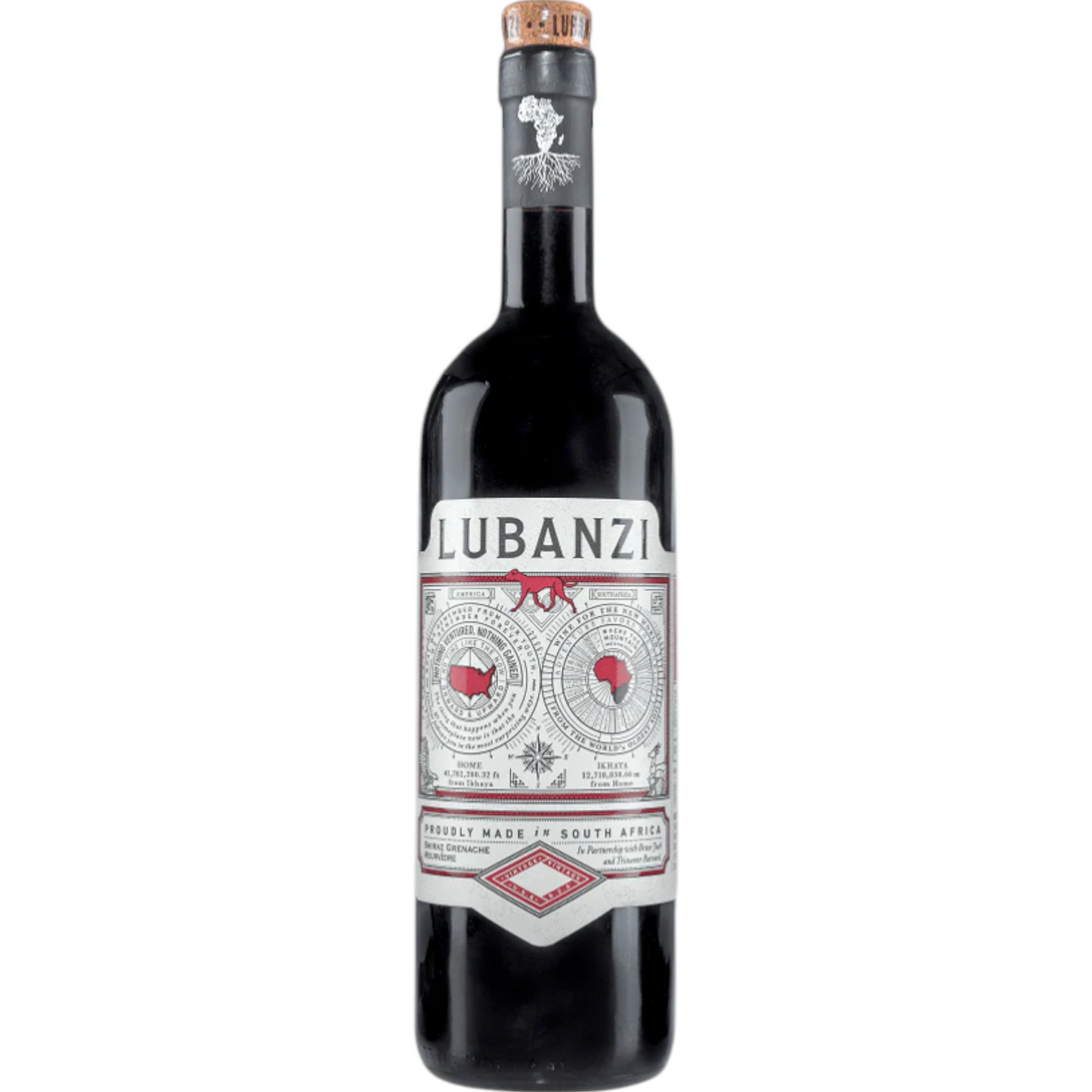 Stowe Public House & Bottle Shop Lubanzi Rhone Red Blend wine bottle. Features black fruit, spice, and floral notes.