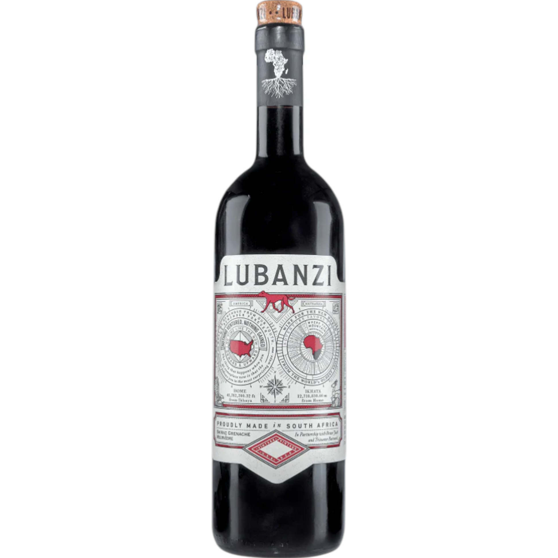 Stowe Public House & Bottle Shop Lubanzi Rhone Red Blend wine bottle. Features black fruit, spice, and floral notes.