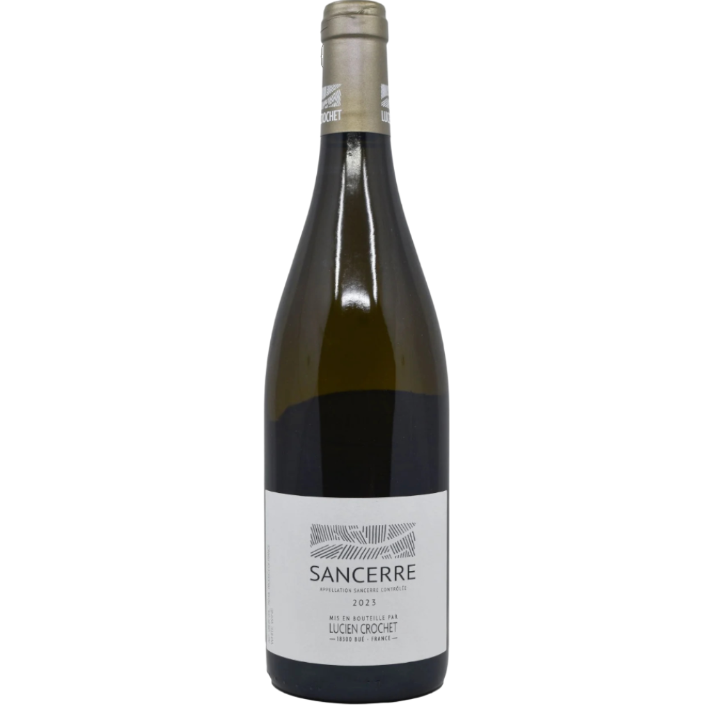 Stowe Public House & Bottle Shop: Domaine Lucien Crochet Sancerre 2023 white wine bottle. Classic, terroir-driven Loire Valley wine with notes of black currant, white stone fruits, and yuzu.