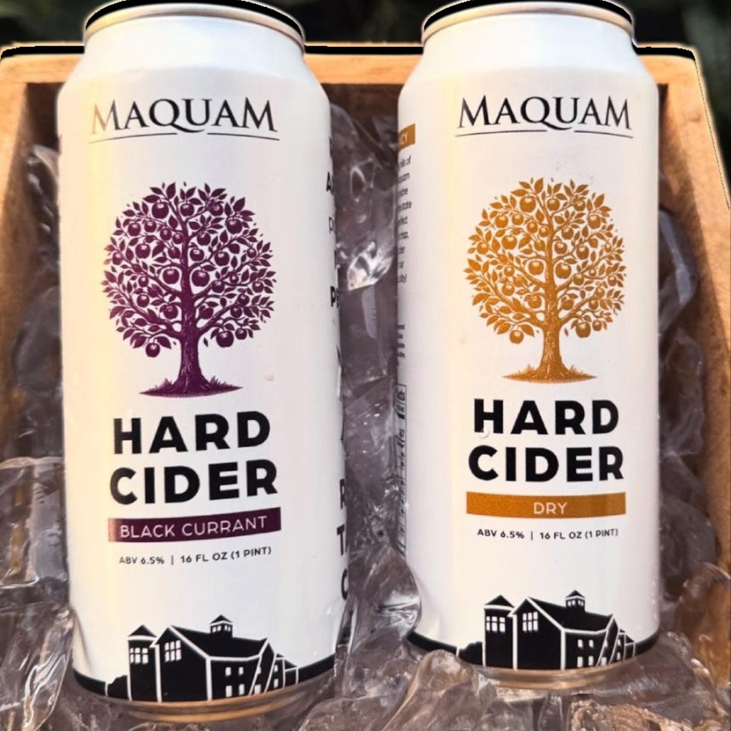Stowe Public House & Bottle Shop Maquam Black Currant Hard Cider can with ABV 6.5% and 16 FL OZ.