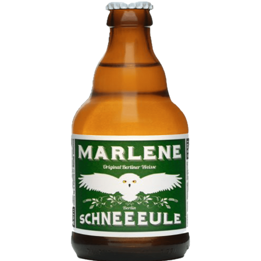 Stowe Public House & Bottle Shop Schneeeule Marlene Original Berliner Weisse beer bottle with white owl graphic.