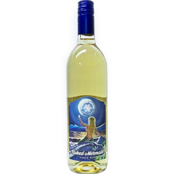 Stowe Public House & Bottle Shop Naked Mermaid semi-dry white table wine with grapefruit, orange, lemon, and pear notes.