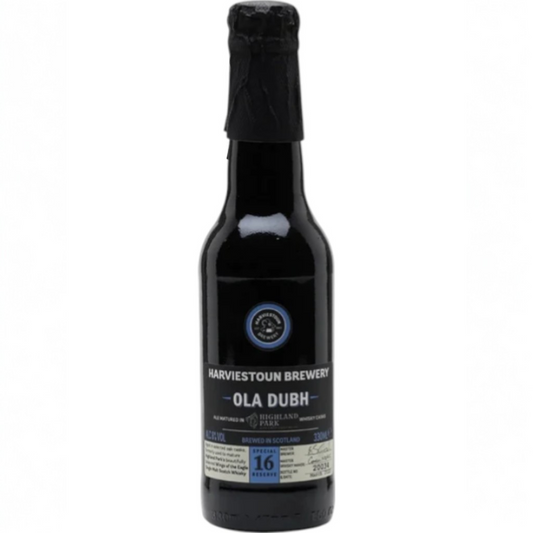 Stowe Public House & Bottle Shop: Harviestoun Brewery Ola Dubh 16 Year Special Reserve ale, aged in Highland Park whisky casks. Jet black with mocha head.