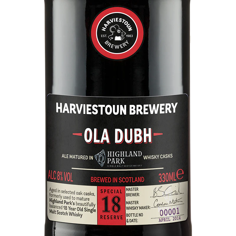 Stowe Public House & Bottle Shop: Harviestoun Brewery Ola Dubh 18 Year Old dark ale matured in Highland Park whisky casks.