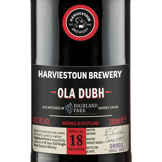 Stowe Public House & Bottle Shop: Harviestoun Brewery Ola Dubh 18 Year Old dark ale matured in Highland Park whisky casks.