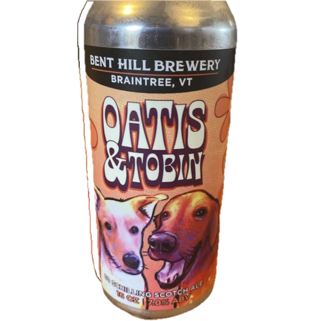Stowe Public House & Bottle Shop Otis & Tobin beer can featuring two dogs and "Oats & Tobin" text. 7.0% ABV.