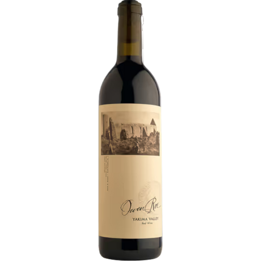 Stowe Public House & Bottle Shop Owen Roe Red Blend Yakima Valley wine bottle. Blend of Cabernet Sauvignon, Merlot, Cabernet Franc, and Malbec.