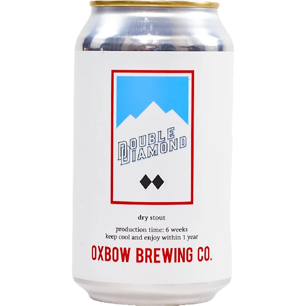 Stowe Public House & Bottle Shop Oxbow Brewing Double Diamond dry stout can with mountain graphic.