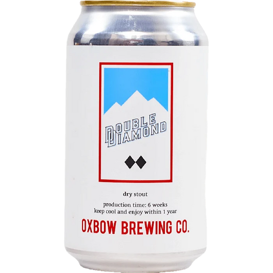 Stowe Public House & Bottle Shop Oxbow Brewing Double Diamond dry stout can with mountain graphic.