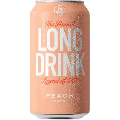 Stowe Public House & Bottle Shop The Finnish Long Drink Peach 5% alcohol beverage can.