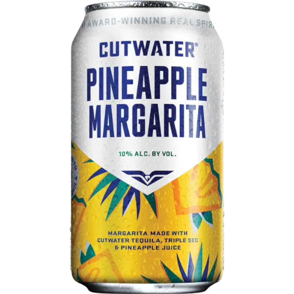 Stowe Public House & Bottle Shop Cutwater Pineapple Margarita can. Award-winning real spirit, 10% alc. by vol. Made with tequila, triple sec & pineapple juice.