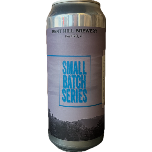 Stowe Public House & Bottle Shop Bent Hill Brewery Raisin Oatmeal Stout can, featuring a landscape design and "Small Batch Series" text.