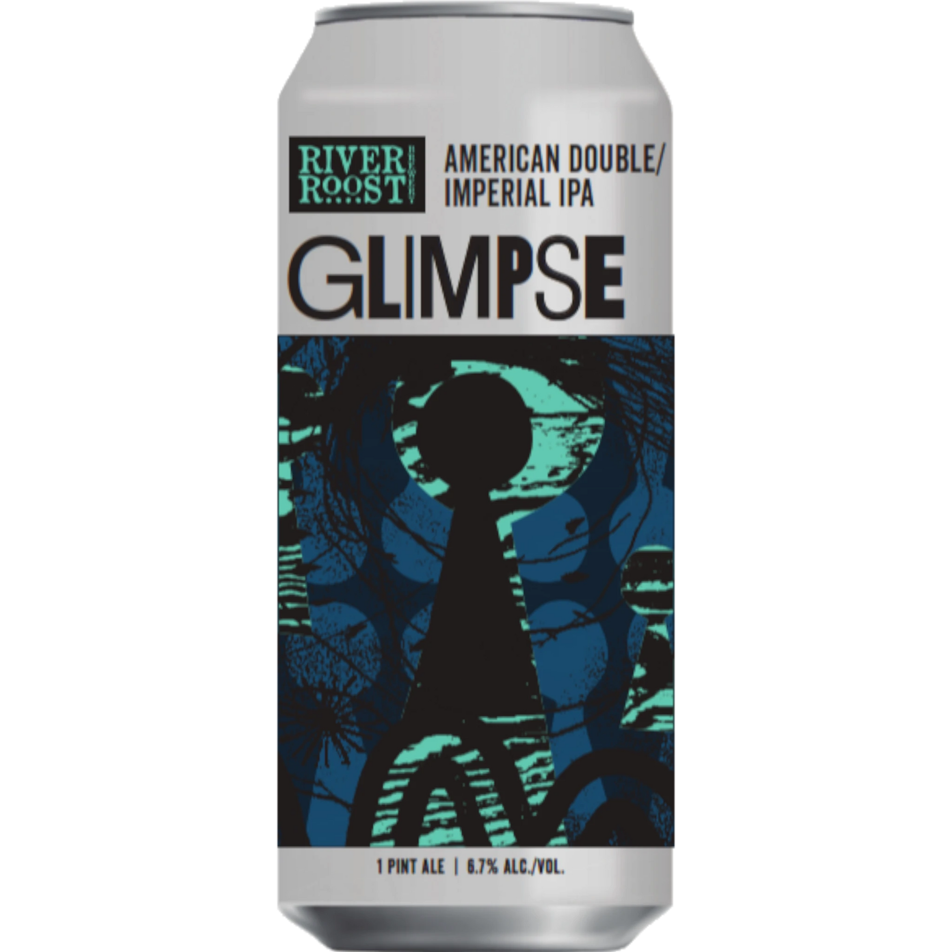 Stowe Public House & Bottle Shop River Roost Brewery Glimpse American Double Imperial IPA, 6.7% ABV, 1 pint can hopped with Citra, Mosaic, and Vic Secret.