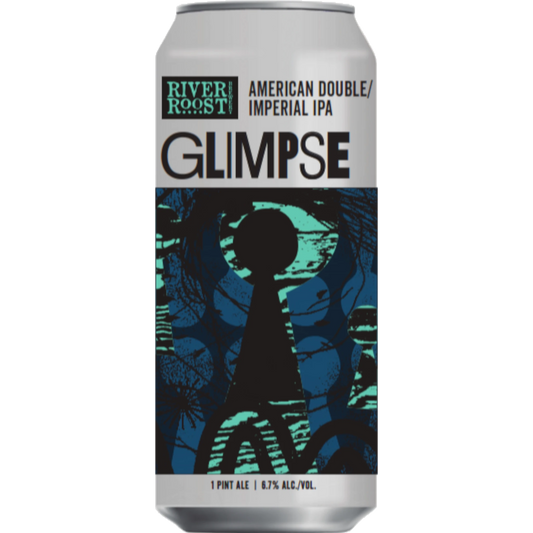 Stowe Public House & Bottle Shop River Roost Brewery Glimpse American Double Imperial IPA, 6.7% ABV, 1 pint can hopped with Citra, Mosaic, and Vic Secret.