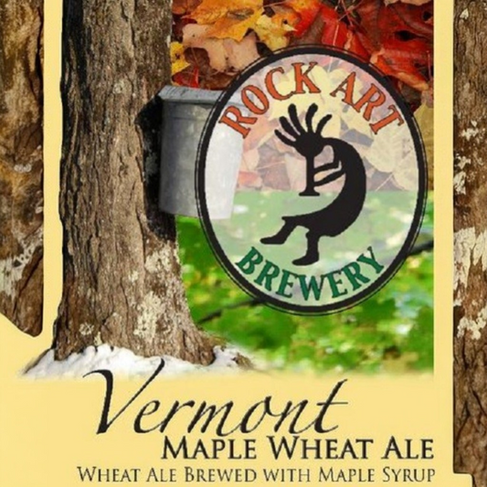 Stowe Public House & Bottle Shop Rock Art Brewery Vermont Maple Wheat Ale with maple syrup and hops.
