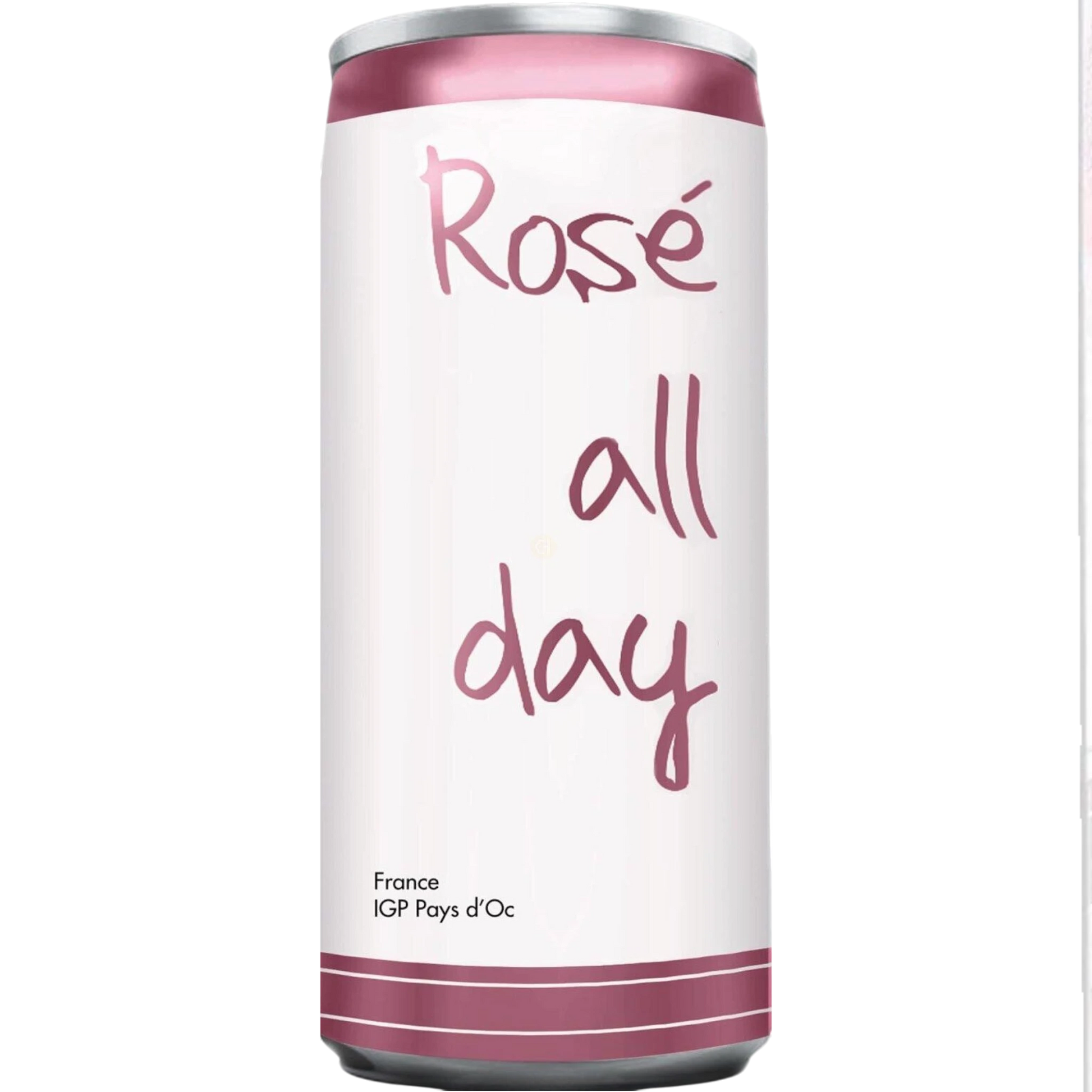 Stowe Public House Rosé All Day Pays d'Oc canned rosé, crisp and dry with strawberry and watermelon notes.