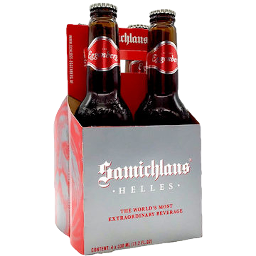 Stowe Public House & Bottle Shop: Schloss Eggenberg Samichlaus Helles beer 4-pack. Golden lager with fruity, anise, and vanilla notes.